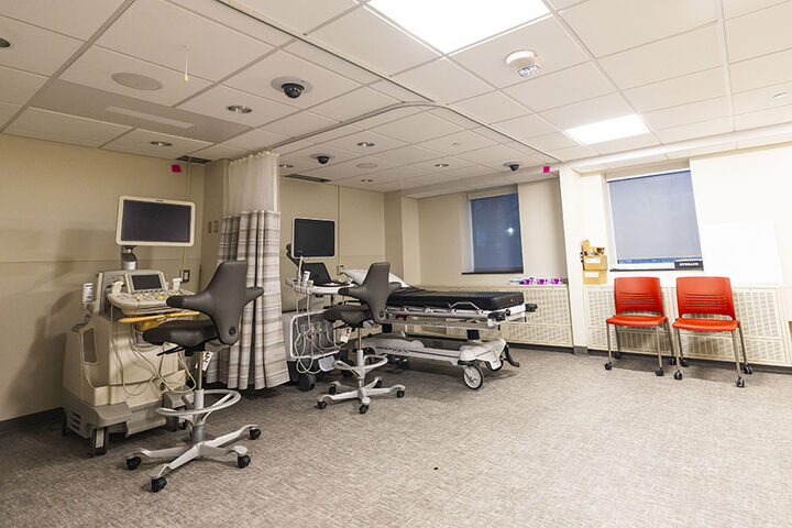 An image of the inside of the Dwyer Healthcare Simulation Center.